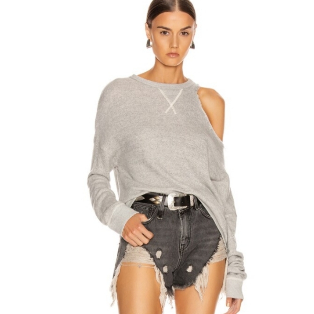 R13 Distorted Sweatshirt Heather Grey Japanese Fabric S